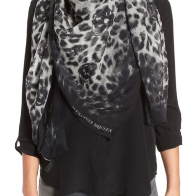 ALEXANDER MCQUEEN | Eaten Way Leopard Skull Silk Scarf