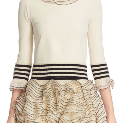 ALEXANDER MCQUEEN | Graphic Frill Knit Top