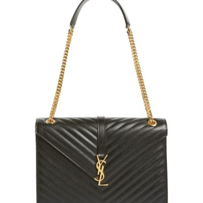 Saint Laurent | 'Large Monogram' Grained Leather Shoulder Bag